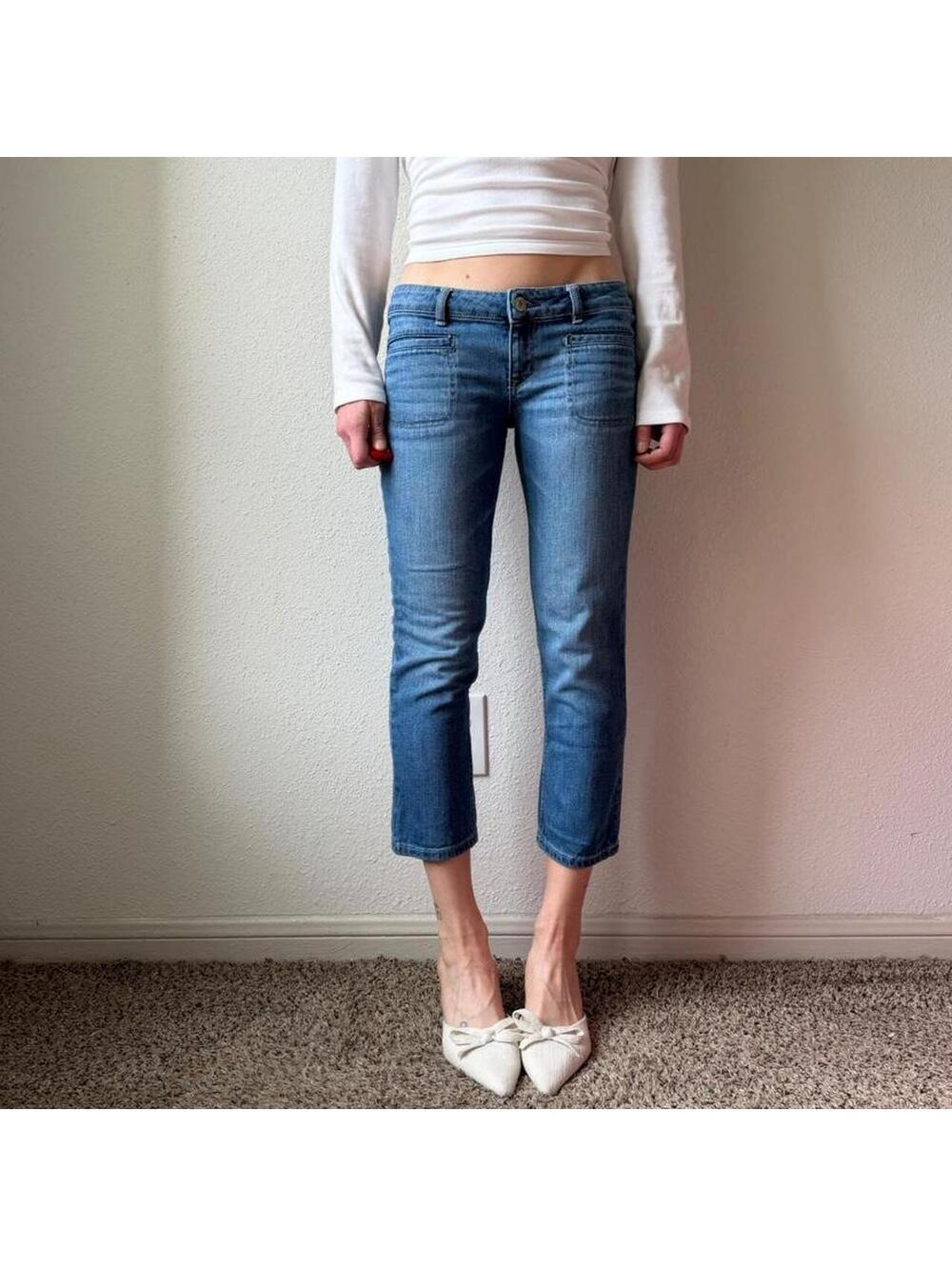 Vintage  y2k Aeropostale low rise flight wash cropped denim jeans capris